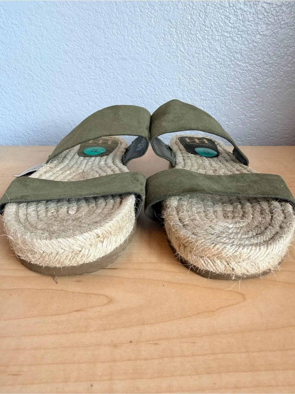 Haute Hippie Nori olive green suede double-strap espadrille sandals
